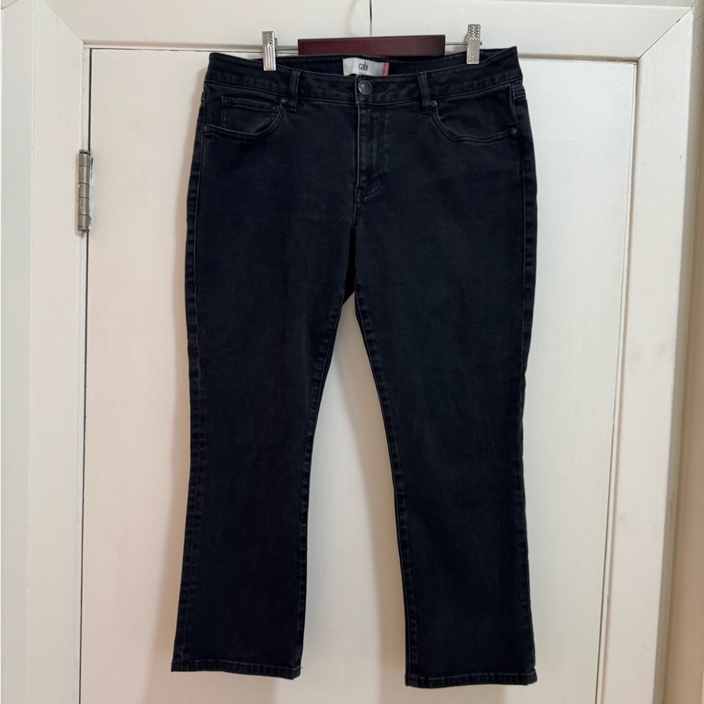 Cabi black kick back crop jeans. Size 12. Great condition.